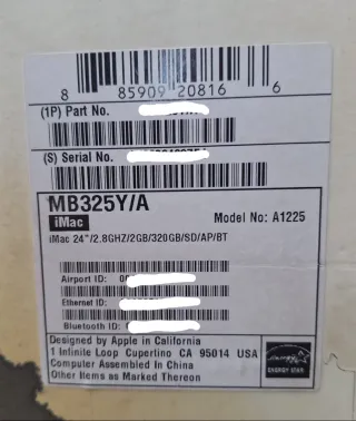 Imac 24", modelo: A1225