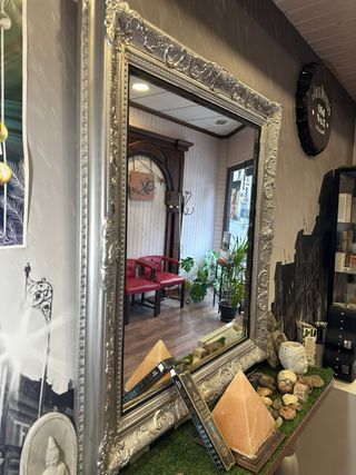 Consola de diseño único Espejo color plata