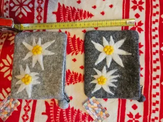 Borsetta pochette in lana con edelweiss