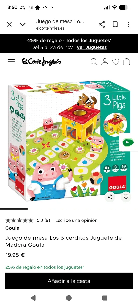 Juego de mesa 3 Little Pigs