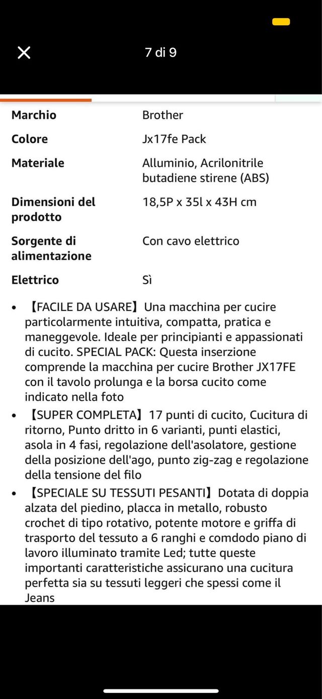 Macchina da cucire Brother JX17FE Pack