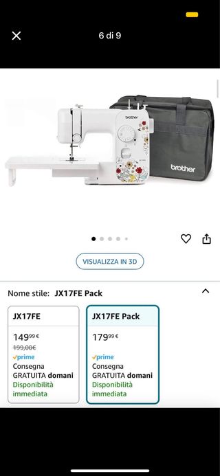 Macchina da cucire Brother JX17FE Pack