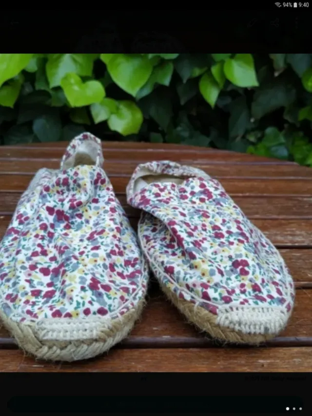Zapatillas esparto flores talla 40