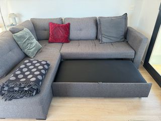 Sofá Cama Chaise Long Gris Extensible