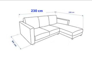 Sofá Cama Chaise Long Gris Extensible
