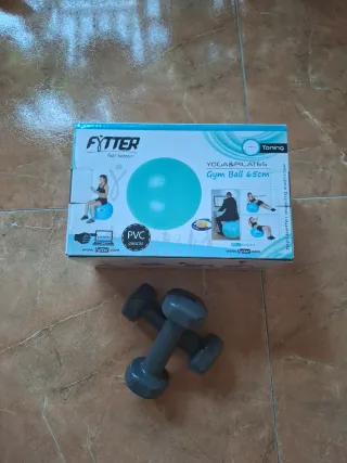 Pallone Yoga/Pilates + 2 Manubri