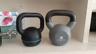 Pesa rusas y mancuernas