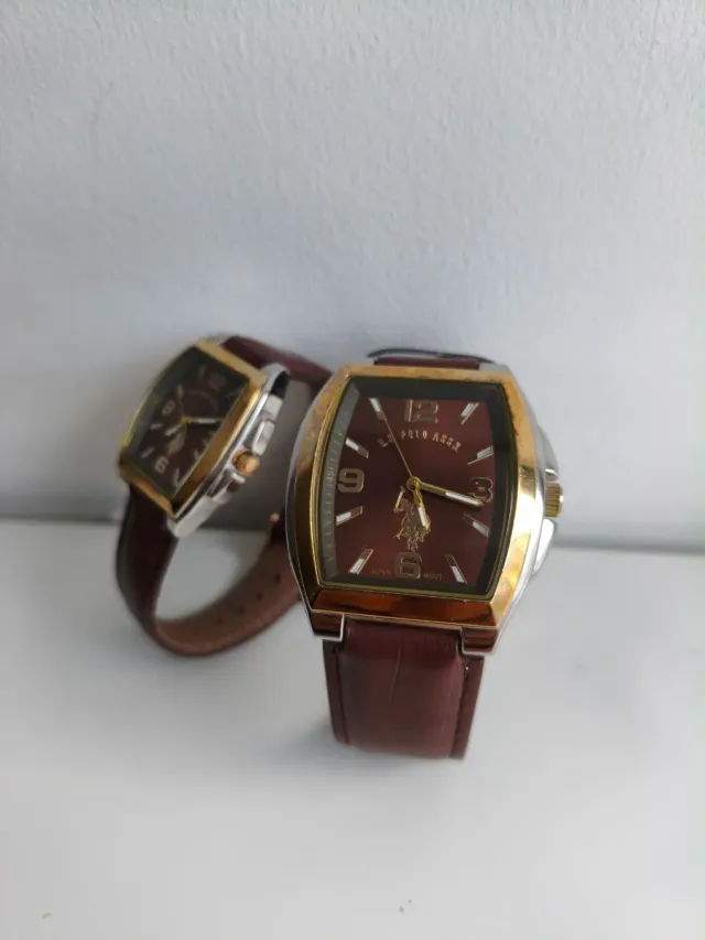 Relojes Polo Assn. Pareja Marrón Dorado