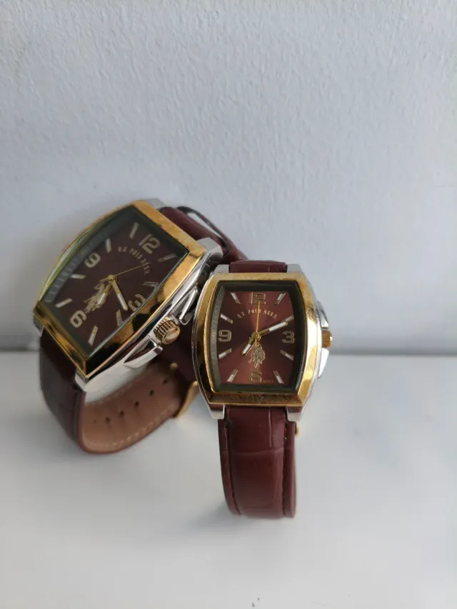 Relojes Polo Assn. Pareja Marrón Dorado