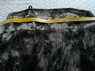 Abito pizzo balze nero e grigio