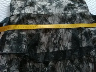 Abito pizzo balze nero e grigio