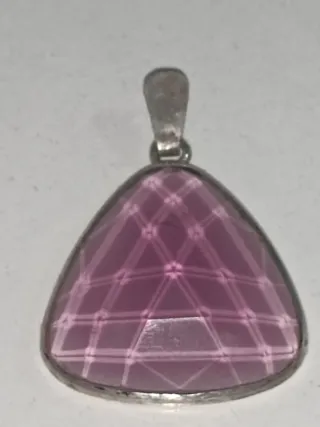 Colgante Plata Antigua Amatista Triángulo