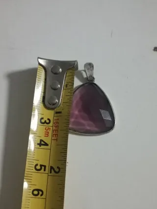 Colgante Plata Antigua Amatista Triángulo