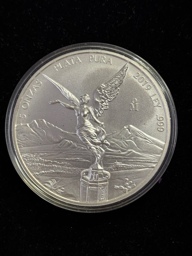 Libertad 5 Onzas Plata Pura México 2019