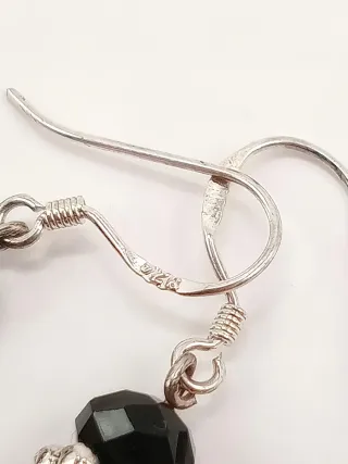 Orecchini Argento tipo filigrana Swarovski neri