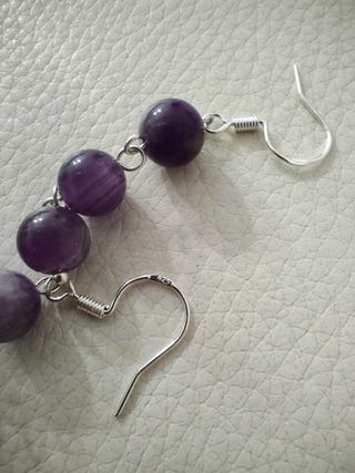 Pendientes Plata y Amatista Natural