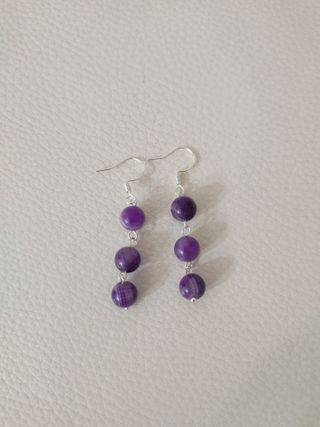 Pendientes Plata y Amatista Natural