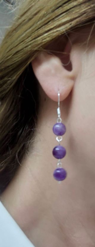 Pendientes Plata y Amatista Natural