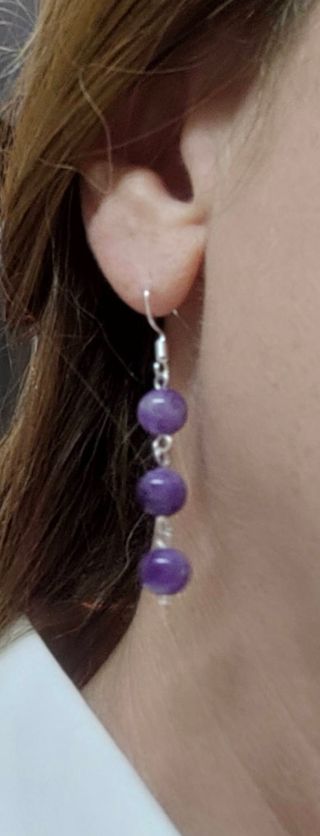 Pendientes Plata y Amatista Natural