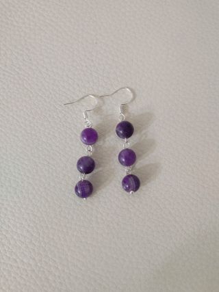 Pendientes Plata y Amatista Natural