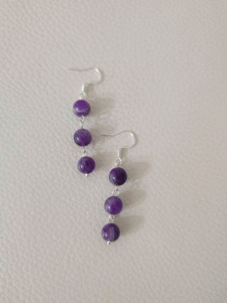 Pendientes Plata y Amatista Natural