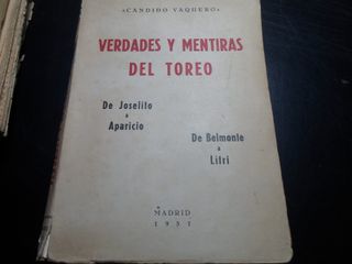 Lote 3 libri antichi sulla tauromachia