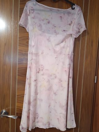 Vestido gasa flores Stradivarius Talla L