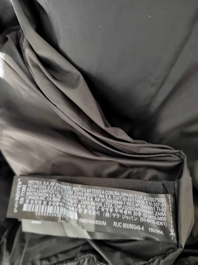 Chaqueta acolchada Zara Negra Hombre
