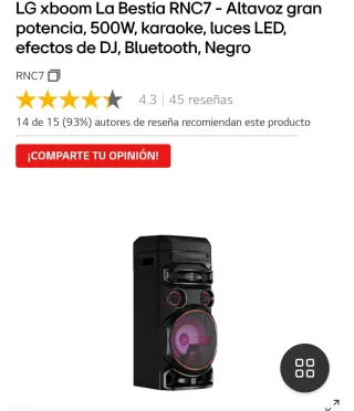 Altavoz LG XBOOM La Bestia RNC7