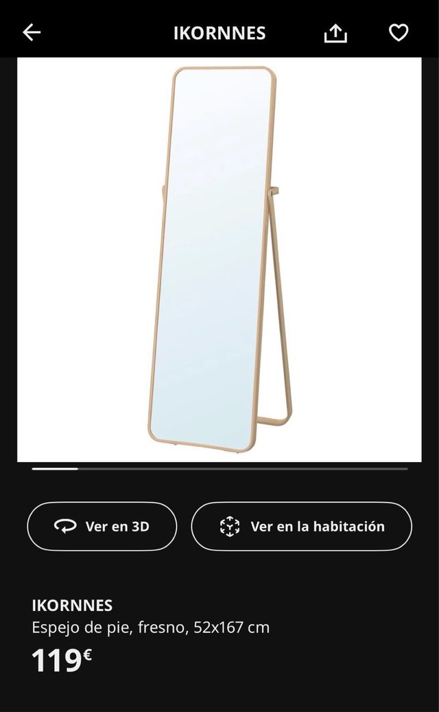 Espejo de pie Ikea madera