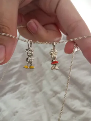 Pandora Mickey y Minnie Charms Plata