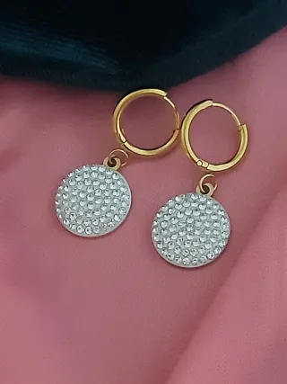 Pendientes Aro Baño Oro Circonitas
