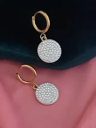 Pendientes Aro Baño Oro Circonitas