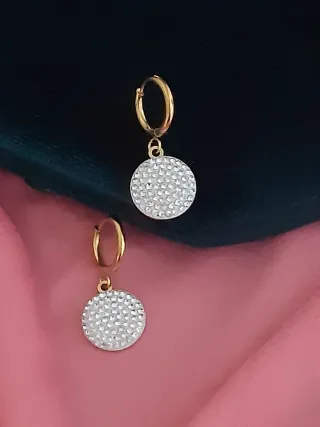 Pendientes Aro Baño Oro Circonitas