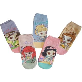 5 Pares Calcetines Tobilleros Princesas Disney