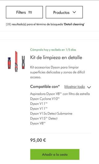Kit Limpieza Detalle Dyson original sin estrenar.