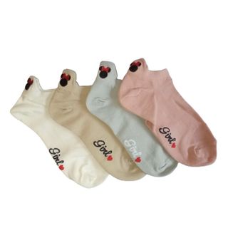 4 Pares Calcetines Mickey Minnie