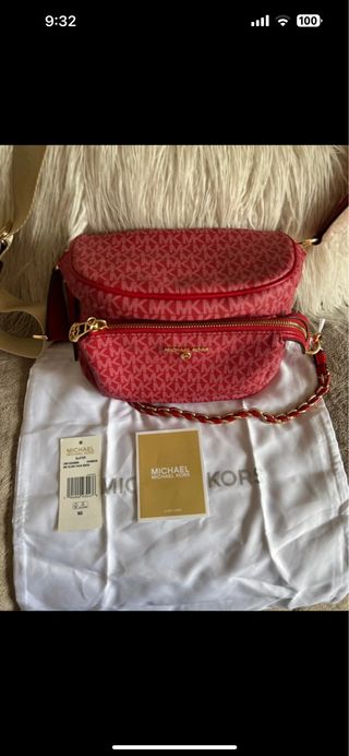 Riñonera Michael Kors Roja Nueva con Etiquetas
