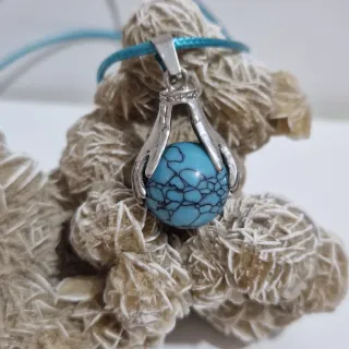 Colgante Turquesa y Acero Manos