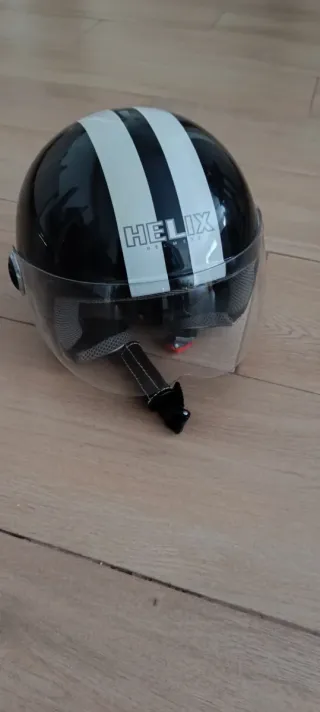 Casco Helix Vintage Semi Integral Negro/Blanco