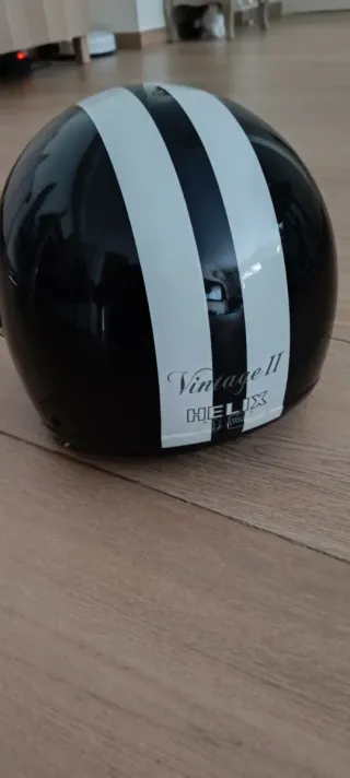 Casco Helix Vintage Semi Integral Negro/Blanco