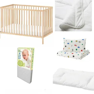 Cuna Ikea SNIGLAR + Colchón y Ropa de Cama