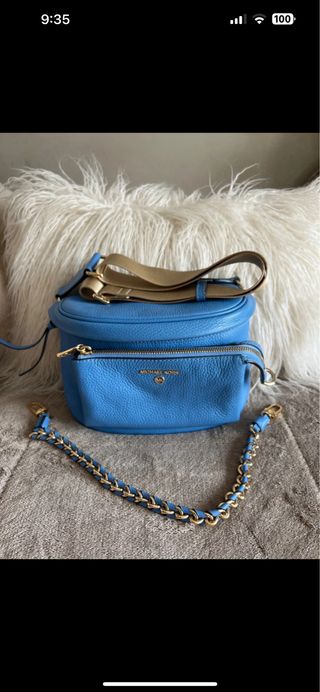 Riñonera Michael Kors Azul y Dorada Nueva