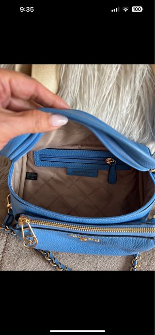 Riñonera Michael Kors Azul y Dorada Nueva