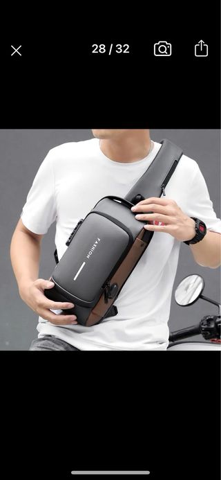 Mochila Bandolera Antirrobo Carga USB