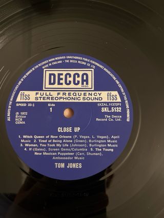 Vinilo Tom Jones Close Up