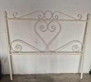 Cabecero cama matrimonio metal beige