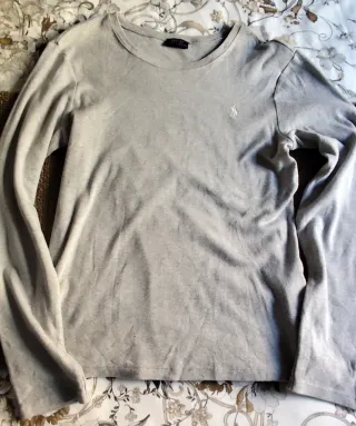 Jersey Polo Ralph Lauren mujer gris algodón