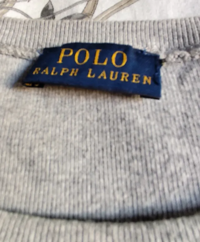 Jersey Polo Ralph Lauren mujer gris algodón