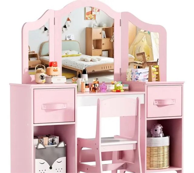 Tocador infantil niña maquillaje rosa nuevo